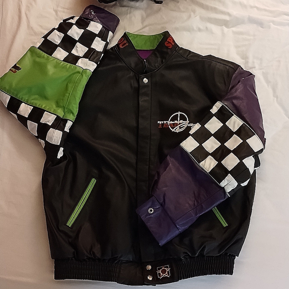 Jeff Hamilton Leather Bomber Jacket (Team Baja "speed changes you'")